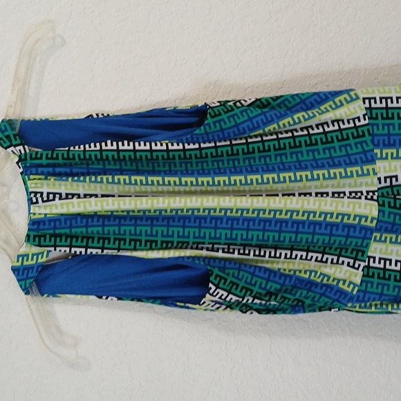 Laundry by Shelli Segal green and blue print Dress size 8 - Picture 6 of 7
